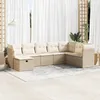 Image de vidaXL Salon de jardin avec coussins 8 pcs beige résine tressée 3325334