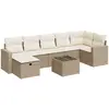 Image de Salon De Jardin Avec Coussins 8 Pcs Beige Résine Tressée Vidaxl