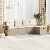 Image de Salon De Jardin Modulable Vidaxl Beige 5 Pieces 5 Personnes 62 X 62 X 69 Cm Resine Tressee