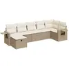 Image de Salon De Jardin Avec Coussins 7 Pcs Beige Résine Tressée Vidaxl