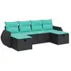 Image de Vidaxl salon de jardin 6 pcs avec coussins noir résine tressée
