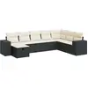 Image de Salon De Jardin 8 Pcs Avec Coussins Noir Résine Tressée Vidaxl