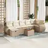 Image de Salon De Jardin Modulable Vidaxl Resine Tressee Beige 8 Pieces 62 X 71 X 69