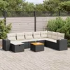 Image de vidaXL Salon de jardin 9 pcs avec coussins noir résine tressée 3325885