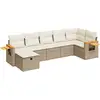Image de Salon De Jardin Avec Coussins 7 Pcs Beige Résine Tressée Vidaxl