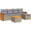 Image de Salon De Jardin Avec Coussins 6 Pcs Beige Résine Tressée Vidaxl
