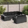 Image de vidaXL Salon de jardin 11 pcs avec coussins noir résine tressée 3326069