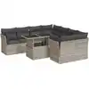 Image de Salon De Jardin 9 Pcs Avec Coussins Gris Clair Résine Tressée Vidaxl
