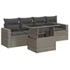 Image de Salon De Jardin 5 Pcs Avec Coussins Gris Résine Tressée Vidaxl