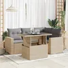 Image de vidaXL Salon de jardin avec coussins 5 pcs beige résine tressée 3326310