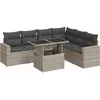 Image de Salon De Jardin Avec Coussins 7 Pcs Gris Clair Résine Tressée Vidaxl