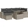 Image de Salon De Jardin Avec Coussins 7 Pcs Gris Clair Résine Tressée Vidaxl