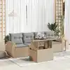 Image de Salon De Jardin Vidaxl Resine Tressee Beige 5 Pieces 62 X 71 X 69 4 Personnes