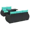 Image de Vidaxl salon de jardin 6 pcs avec coussins noir résine tressée acacia