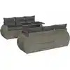 Image de Salon De Jardin Avec Coussins 7 Pcs Gris Résine Tressée Vidaxl