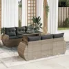 Image de vidaXL Salon de jardin avec coussins 7 pcs gris résine tressée 3326581