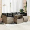 Image de vidaXL Salon de jardin avec coussins 7 pcs gris résine tressée 3326591