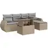 Image de Salon De Jardin Avec Coussins 6 Pcs Beige Résine Tressée Vidaxl