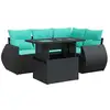 Image de Vidaxl salon de jardin 5 pcs avec coussins noir résine tressée acacia
