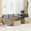 Image de vidaXL Salon de jardin avec coussins 6 pcs beige résine tressée 3326640