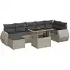 Image de Salon De Jardin 8 Pcs Avec Coussins Gris Clair Résine Tressée Vidaxl