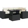 Image de Salon De Jardin 5 Pcs Avec Coussins Noir Résine Tressée Vidaxl