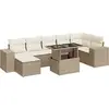 Image de Salon De Jardin Avec Coussins 8 Pcs Beige Résine Tressée Vidaxl