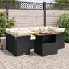 Image de vidaXL Salon de jardin 7 pcs avec coussins noir résine tressée 3326891