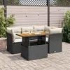 Image de vidaXL Salon de jardin 5 pcs avec coussins noir résine tressée 3326919