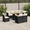 Image de vidaXL Salon de jardin 9 pcs avec coussins noir résine tressée 3326940
