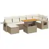 Image de Salon De Jardin Avec Coussins 8 Pcs Beige Résine Tressée Vidaxl