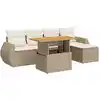 Image de Salon De Jardin Avec Coussins 6 Pcs Beige Résine Tressée Vidaxl