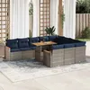 Image de vidaXL Salon de jardin 11 pcs avec coussins gris résine tressée 3327540