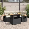 Image de vidaXL Salon de jardin 5 pcs avec coussins noir résine tressée acacia 3327591
