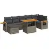 Image de Salon De Jardin Avec Coussins 8 Pcs Gris Résine Tressée Acacia Vidaxl