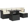 Image de Salon De Jardin 6 Pcs Avec Coussins Noir Résine Tressée Vidaxl