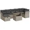 Image de Salon De Jardin Modulable Vidaxl 8 Pieces Gris 7 Personnes 55.0 X 62 X 69 Cm Resine Tressee