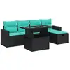 Image de Vidaxl salon de jardin avec coussins 6 pcs gris résine tressée acacia