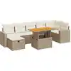 Image de Salon De Jardin Avec Coussins 5 Pcs Beige Résine Tressée Acacia Vidaxl