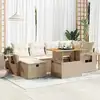 Image de Salon De Jardin Modulable Vidaxl Resine Tressee Beige 8 Pieces 62.0 X 62 X 69 Cm 5 Personnes
