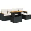 Image de Salon De Jardin Vidaxl Resine Tressee Noir 6 Pieces 62 X 62 X 69 5 Personnes