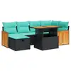 Image de Vidaxl salon de jardin avec coussins 7pcs marron résine tressée acacia