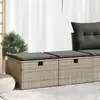 Image de Salon De Jardin 2 Pcs Avec Coussins Gris Résine Tressée Acacia Vidaxl