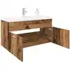 Image de Meuble Avec Vasque Intégrée Vieux Bois Bois D'ingénierie Vidaxl