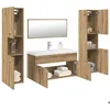 Image de vidaXL Ensemble de meubles salle de bain 5 pcs bois dingénierie armoire de salle de bain armoire de rangement de 3328920