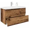 Image de vidaXL Meuble lavabo avec bassin et robinet intégrés vieux bois armoire lavabo de salle de bain meuble de salle de bain 3328933