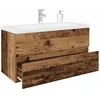 Image de vidaXL Meuble lavabo avec bassin et robinet intégrés vieux bois armoire lavabo de salle de bain meuble de salle de bain 3328935
