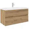 Image de Vidaxl meuble lavabo avec bassin et robinet intégrés chêne artisanal