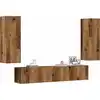 Image de Meubles Tv Muraux 4 Pcs Vieux Bois Bois D'ingénierie Vidaxl