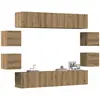 Image de Ensemble De Meuble Tv Mural 8 Pcs Chêne Artisanal Vidaxl